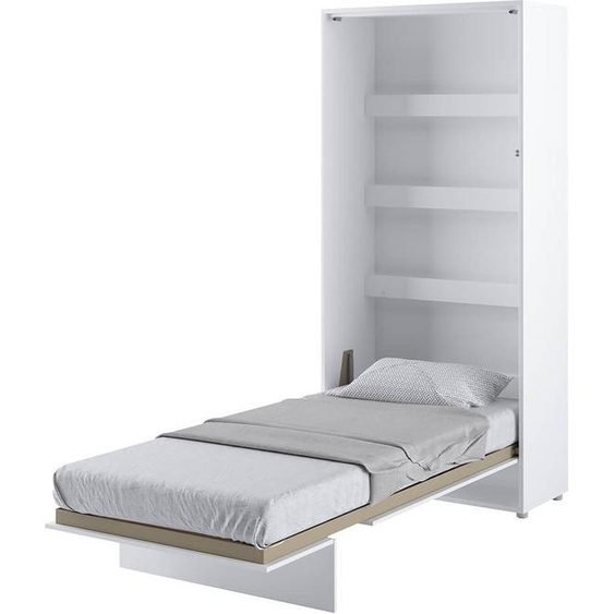 Lit mural Lit escamotable BED CONCEPT BC-03 Vertical 90x200 BLANC BRILLANT Lit mural escamotable, lit escamotable armoire, armoire avec lit escamotable intégré, lit fonctionnel y compris sommier à lattes