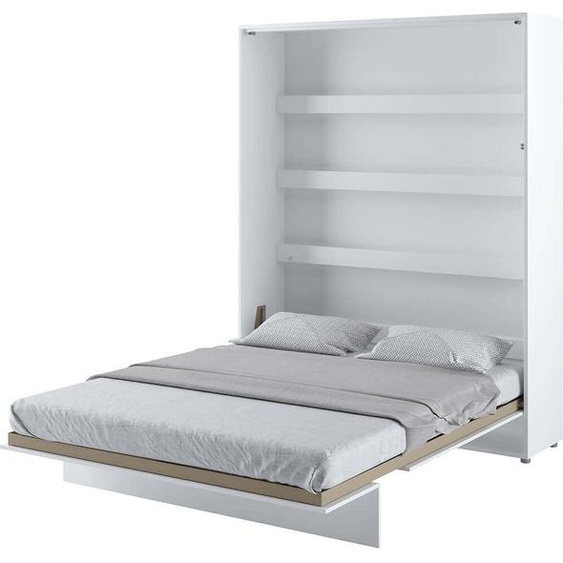 Lit mural Lit escamotable BED CONCEPT BC-12 vertical 160x200 BLANC BRILLANT Lit mural escamotable, lit escamotable armoire, armoire avec lit escamotable intégré, lit fonctionnel y compris sommier à lattes