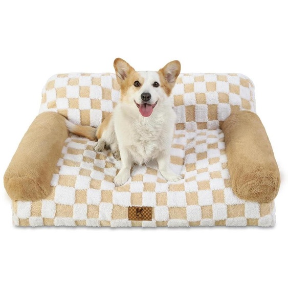 Lit orthopédique pour chat, 89x56 cm, amovible, lavable, couleur kaki