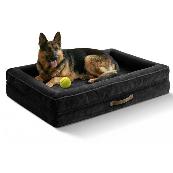 Lit orthopédique pour chien, taille XXL, lavable, couleur noire, dimensions : 137 x 91 x 19 cm
