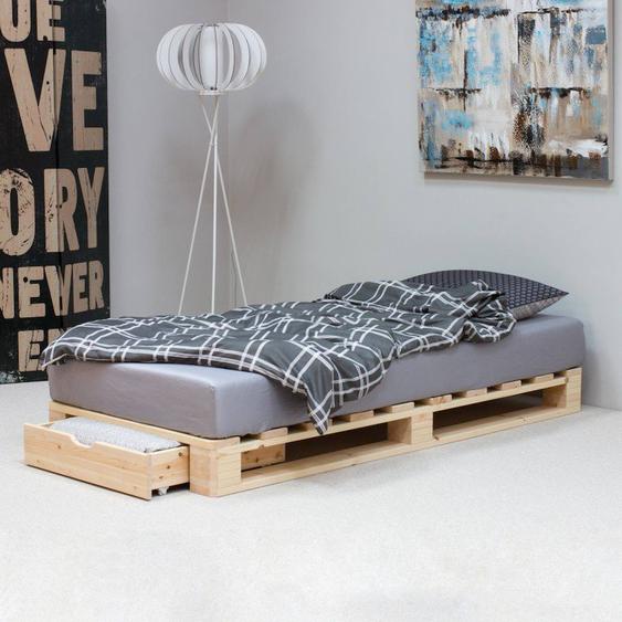 Lit Palette Pin Massif Siméon Bois Naturel