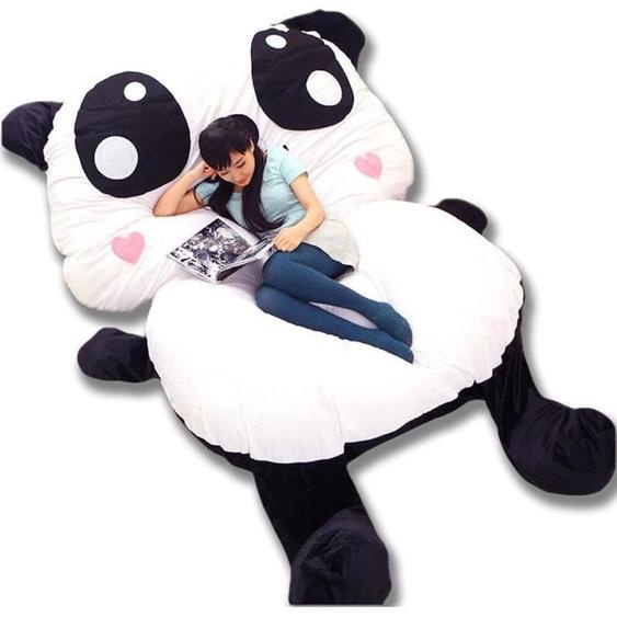 Lit Panda géant ultra moelleux rempli de mousse déchiqueté