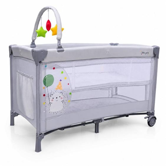 Lit Parapluie Double Hauteur Complet Duo Hérisson Gris