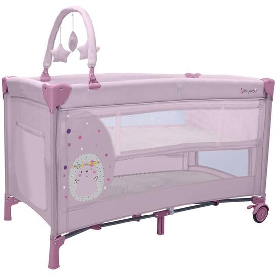 Lit Parapluie Double Hauteur Complet Duo Hérisson Rose