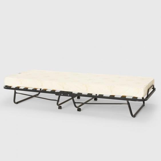 Lit pliant avec matelas et lattes en microfibre 80x190cm Demetra - Beige