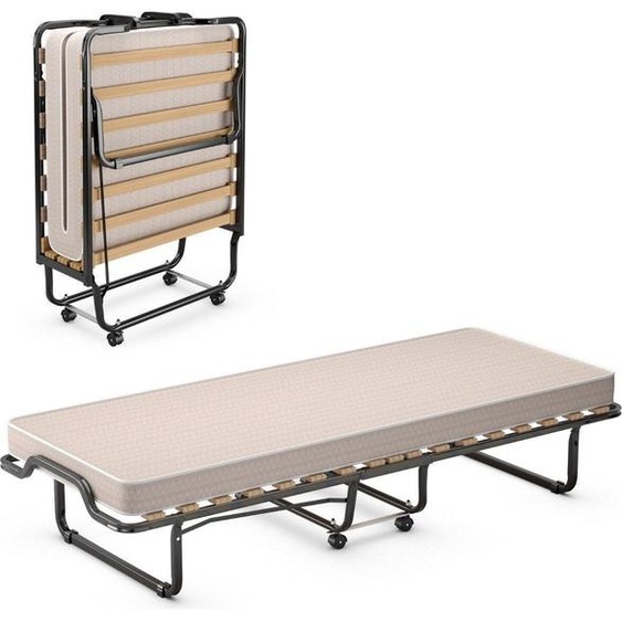 Lit pliant lit dappoint avec matelas 00 x 90 x 41 cm beige Fabriqué en Italie Origine : Italie