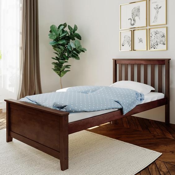 Lit pour bébé en bois massif, modèle Twin, couleur espresso, capacité de charge de 180 kg