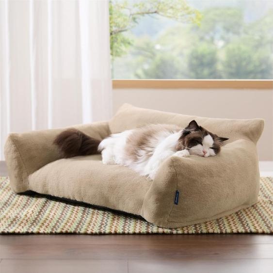 Lit pour chat, canapé pour chien, dimensions 76x51x25 cm, modèle chameau, avec housse lavable en machine