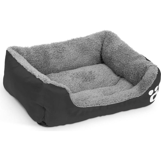 Lit pour chat / chien - Panier - Noir / Gris - 42 x 32 CM - Coussin lavable pour chien / chat