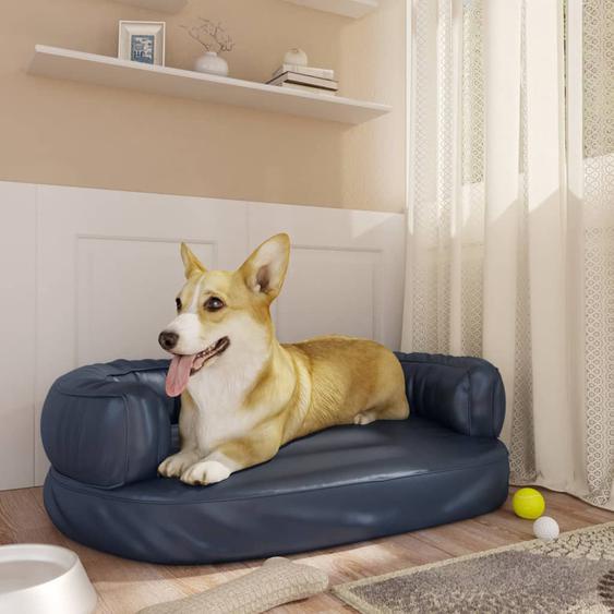 Lit pour chien ergonomique Mousse Bleu foncé 60x42cm Similicuir