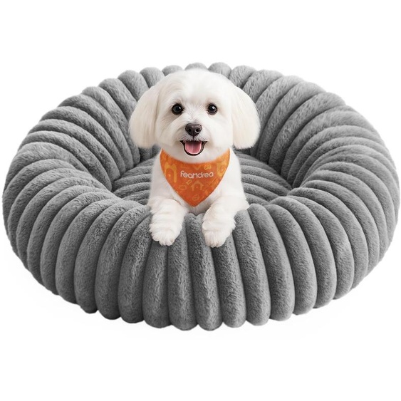 Lit pour chien Feandrea, diamètre 60 cm, lavable, rembourrage doux – Taille L : 60 x 60 x 18 cm