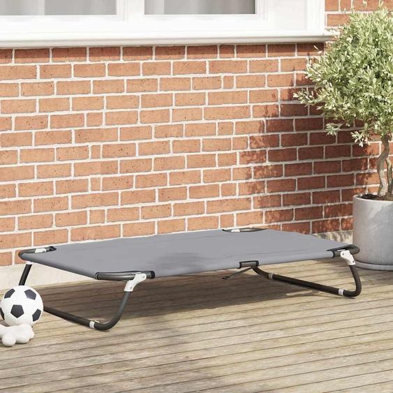 Lit pour Chien Gris clair 90 x 55 x 18 cm Tissu Oxford et Acier
