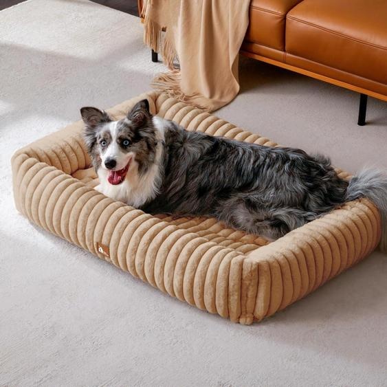Lit pour chien, taille XL, lavable, avec coussin moelleux. Dimensions : 109 cm de longueur x 76 cm de largeur x 20 cm de hauteur