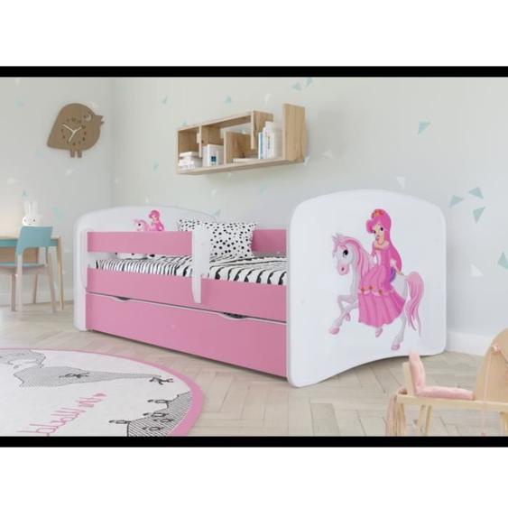 Lit princesse - Babydreams - Kocot Kids - Rose - 180x80 cm - Sécurisé avec garde-corps