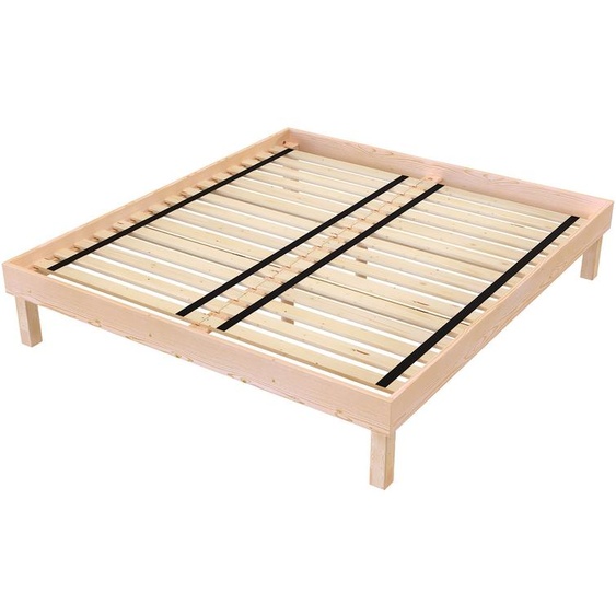 Lit queen size 180x200 Confort en bois massif