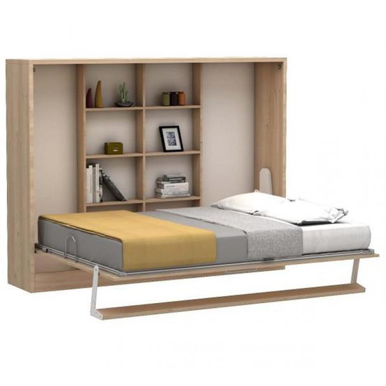 Lit escamotable horizontal MULTIMO couchage 140x200cm chêne