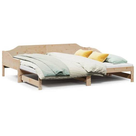 Lit simple - 80x200 cm,lit de repos 2 en 1 Lit de jour et lit gigogne bois massif CHY11476769