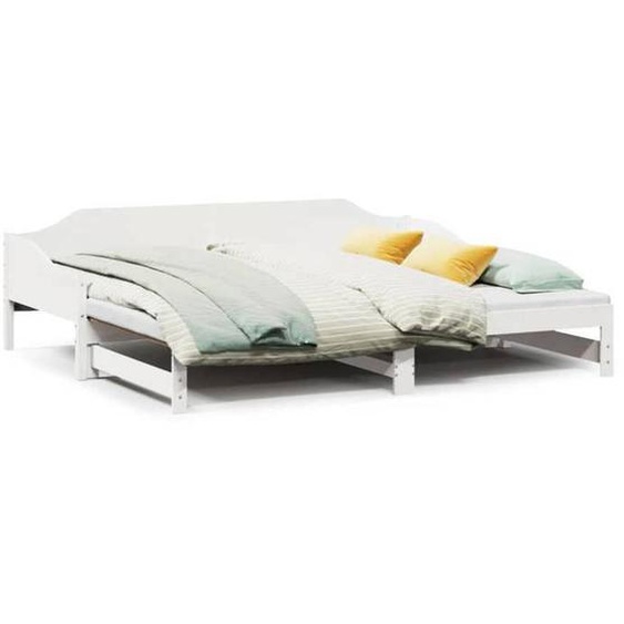 Lit simple - 90x190 cm, lit de repos 2 en 1 Lit de jour et lit gigogne bois massif CHY75593288
