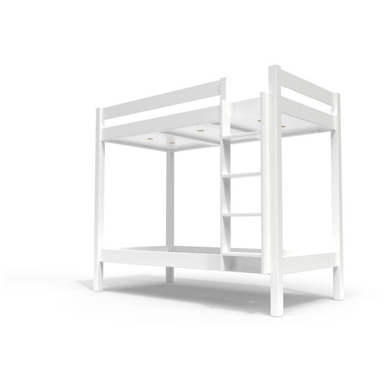 Lit superposé 2 places 80x190 échelle droite bois ABC