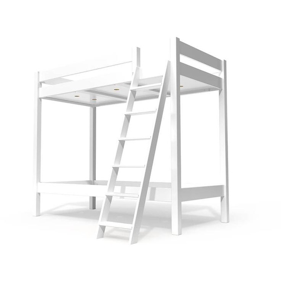 Lit superposé 2 places 80x190 échelle inclinée bois ABC