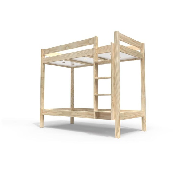 Lit superposé 2 places 90x190 échelle droite bois ABC