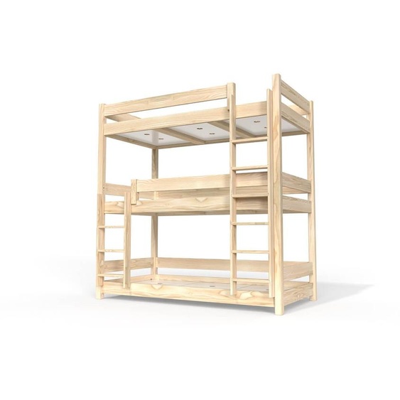 Lit superposé 3 places 90x190 en bois massif ABC