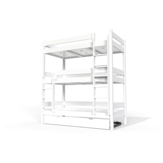 Lit superposé 4 places 90x190 en bois massif ABC