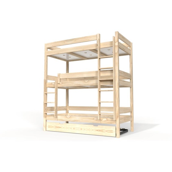 Lit superposé 4 places 90x190 en bois massif ABC