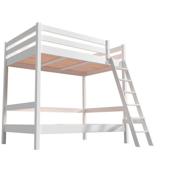 Lit superposé adulte 120x200 double 2 places échelle bois Sylvia