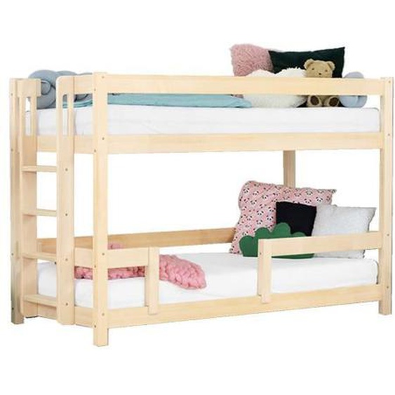 Lit superposé enfant ULURU - Benlemi - 142 cm - Bois massif - Couleur naturelle