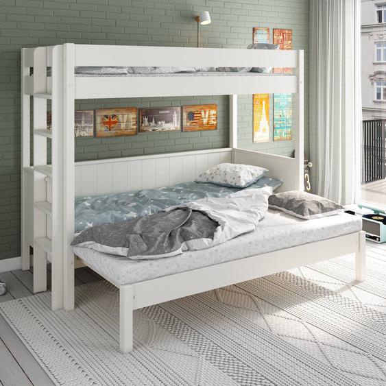 Lit Superposé Extensible Pin Massif Alceste Blanc