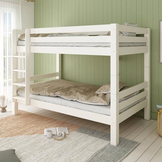 Lit Superposé H160 Séparable Extra-solide En Bois Massif Hercule Blanc
