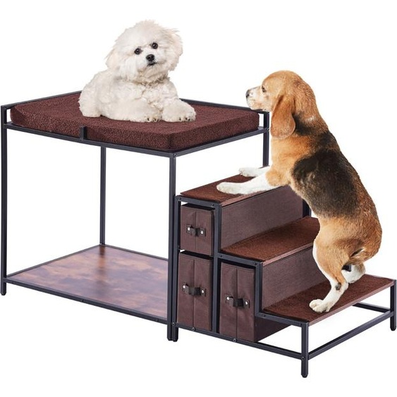 Lit superposé pour animaux domestiques Siège de fenêtre Escalier pour chien Canapé-lit 1245x500x660mm