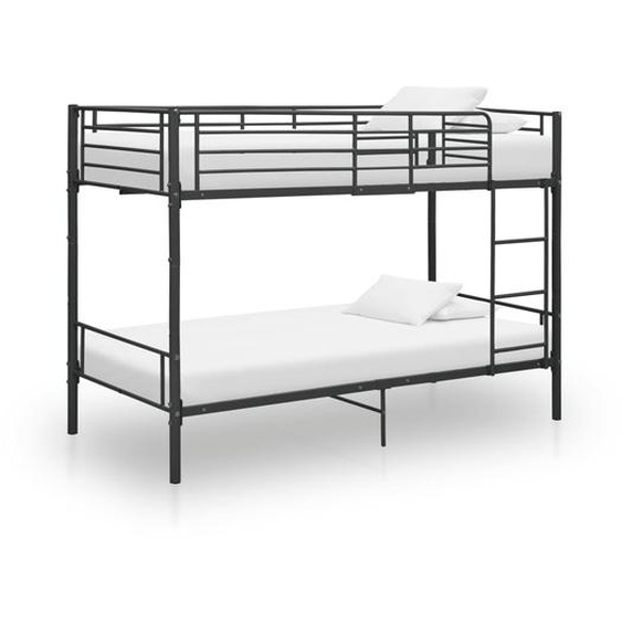 Lit superposé sans matelas noir métal 90x200 cm