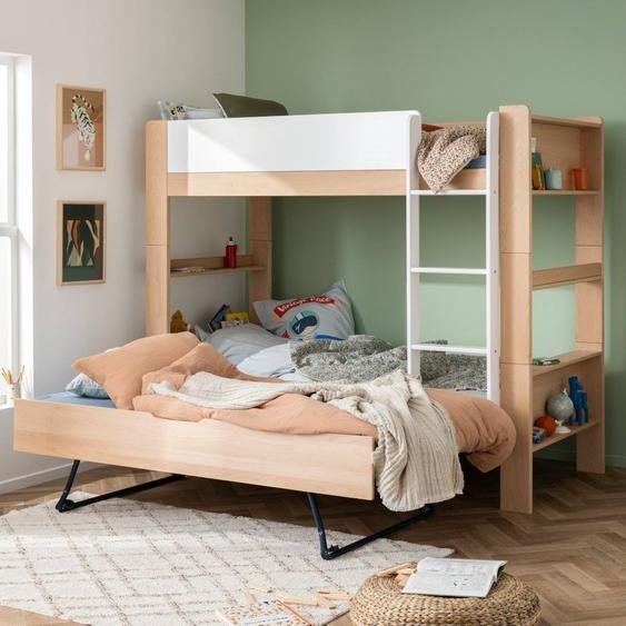 Lit Superposé Séparable Avec Lit Gigogne En Hêtre Arsène Blanc-bois