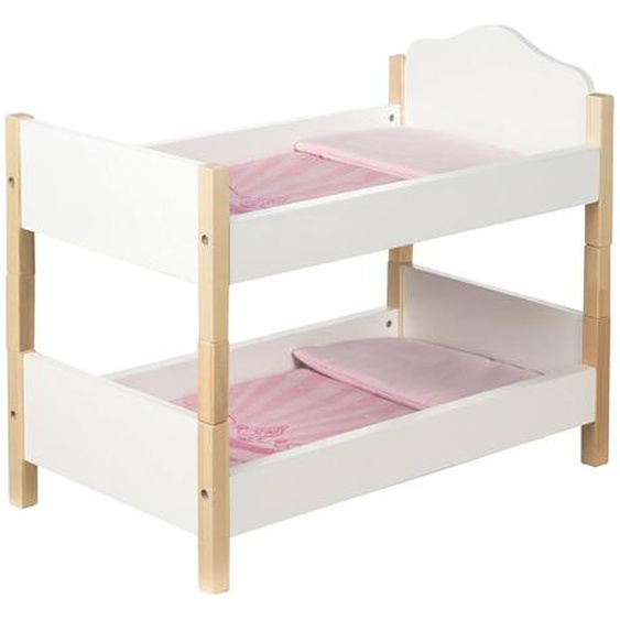 Lit Superposé Séparable En 2 Lits Pour Poupées Jumelles Scarlett Blanc / Rose