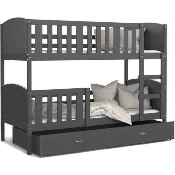 Lit Superposé Tami 90x190  (Sans Matelas) Gris - gris 90 x 190 cm Gris - Gris