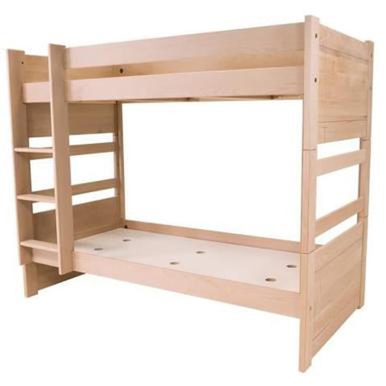 Lit superposé transformable en 2 lits - ABC MEUBLES - Vernis Naturel - Bois massif - 90x190
