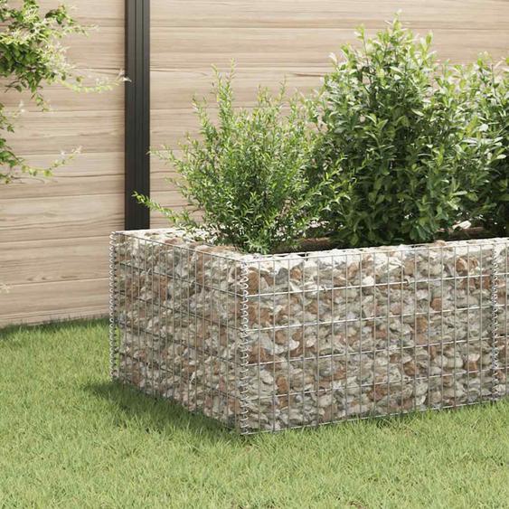 Lit surélevé à gabion Acier 360x90x50 cm