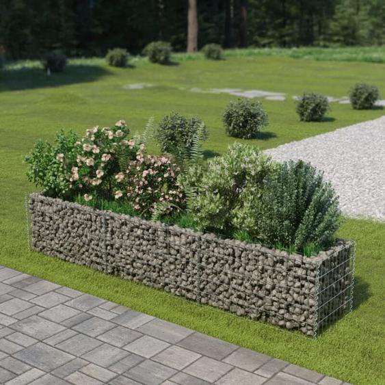 Lit surélevé à gabion Acier galvanisé 270x50x50 cm vidaXL