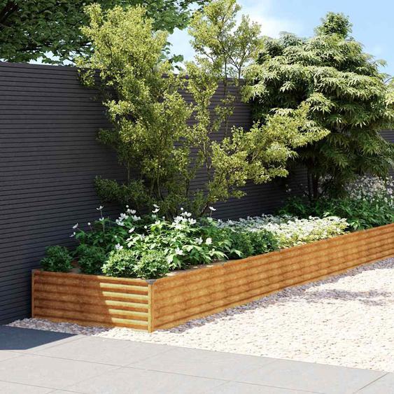 Lit surélevé de jardin 770 x 100 x 36 cm acier corten