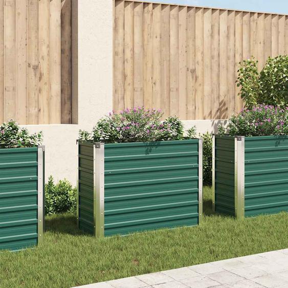 Lit surélevé de jardin Acier galvanisé 100x40x77 cm Vert