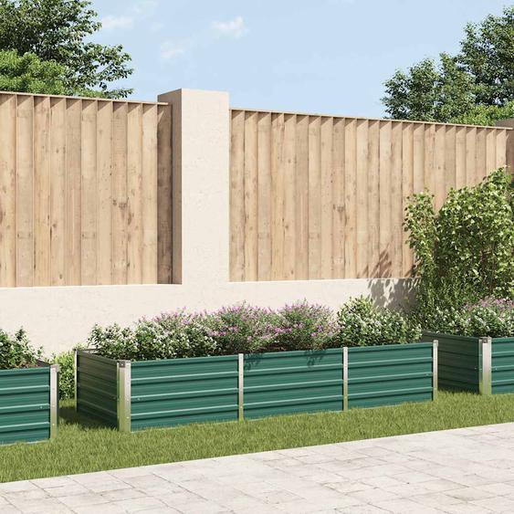 Lit surélevé de jardin Acier galvanisé 240x80x45 cm Vert