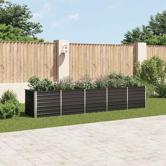 Lit surélevé de jardin Acier galvanisé 400x80x77 cm Anthracite