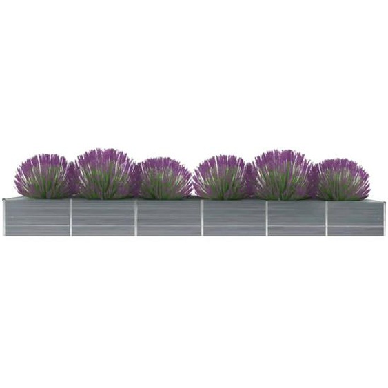 Lit surélevé de jardin Acier galvanisé 480x80x45 cm Gris