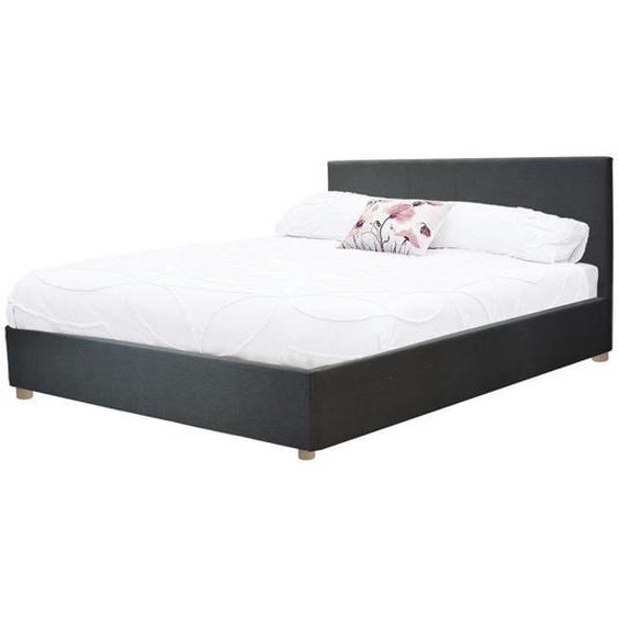 Lit Tissu Versailles Tissu Gris Foncé Sampur | 180 X 200 cm | Style Scandinave Confortable, Fonctionnel | Sommier à Lattes