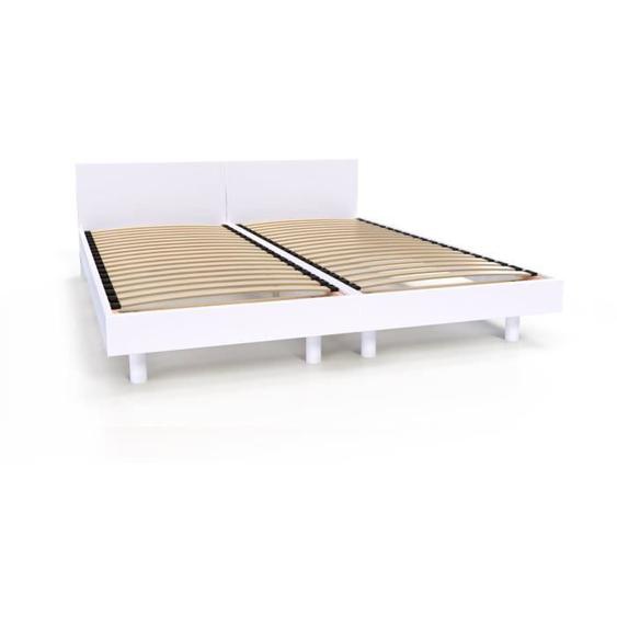 Lit Twin bois massif - ABC MEUBLES - Blanc - 90x190 - Sommier inclus - Classique - Intemporel