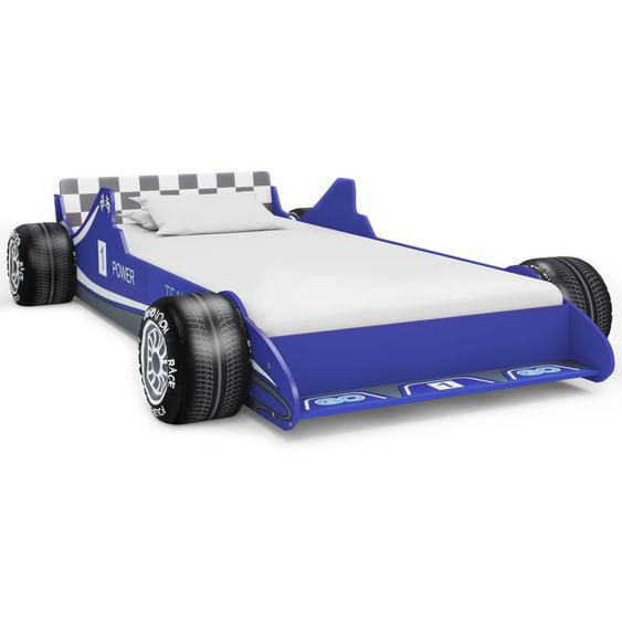 Lit voiture de course pour enfants 90 x 200 cm Bleu