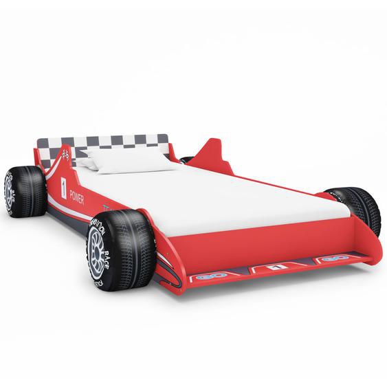 Lit voiture de course pour enfants 90 x 200 cm Rouge