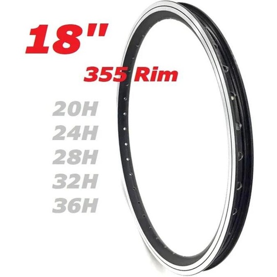 Litepro Jantes de vélo pliantes 18 pouces 355, jante à Double paroi en alliage daluminium 20-24-28-32-36 trous, Valve Schrader